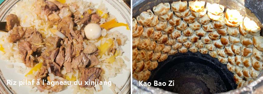Riz pilaf à l'agneau du xinjiang et Kao Bao Zi 